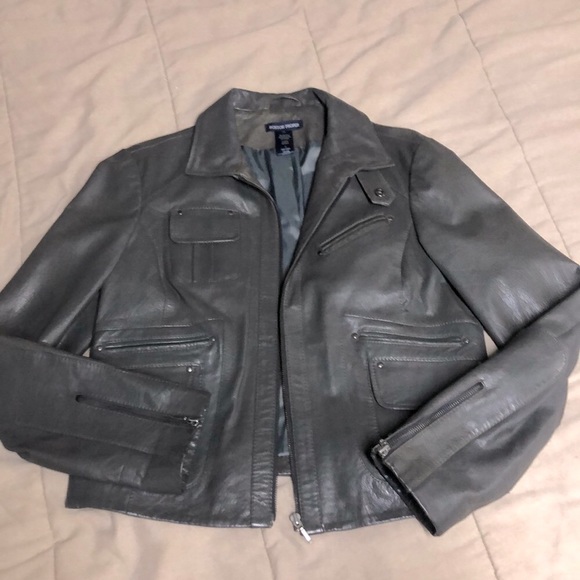 Vintage Genuine leather sz12 crop jacket 6 pockets - Picture 10 of 16